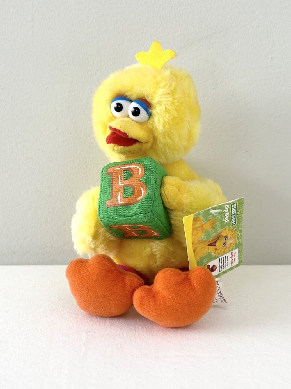 New! Sesame Street BIG BIRD Ltr B Block Plush 10” Nanco Stuffed Animal Toy NWT
